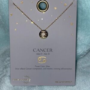 Gold Cancer Zodiac Necklace